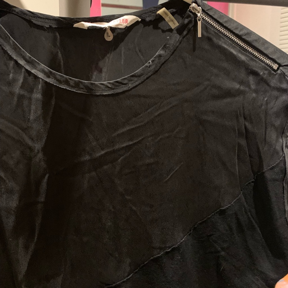 Rebecca Taylor black top size zip by shoulder